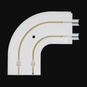 Rail arrondi 2 voies PVC Blanc Angle à Gauche / Droite