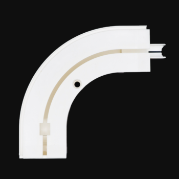 Rail arrondi 1 voie PVC Blanc Angle à Gauche / Droite